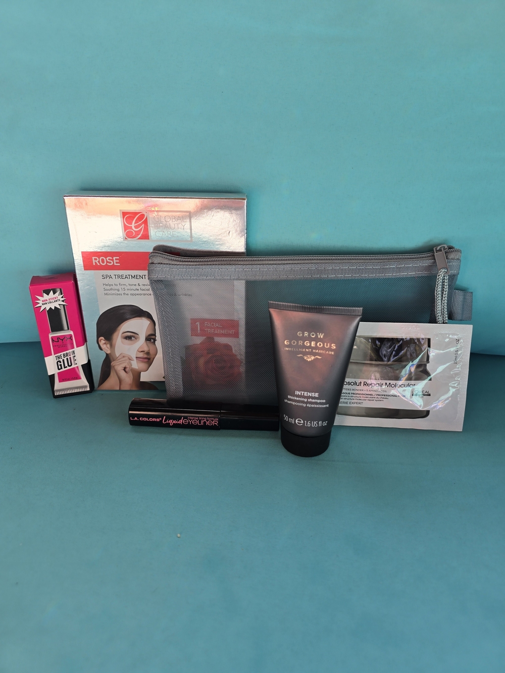 6 Piece Gray & Pink Self Care Bundle